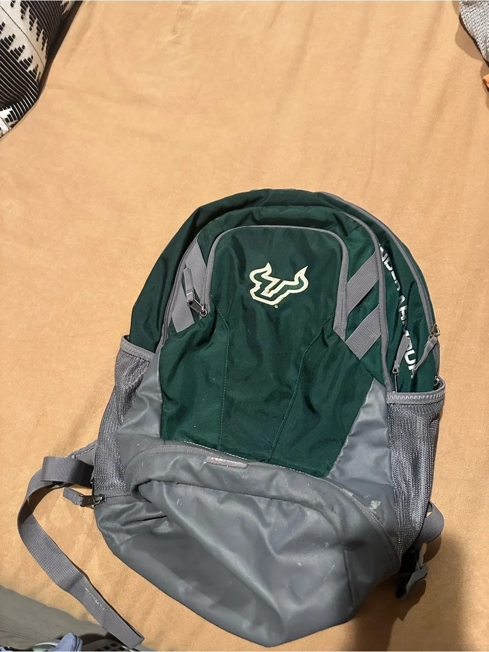 Under Armour Dark Green and Gray USF Logo Backpack